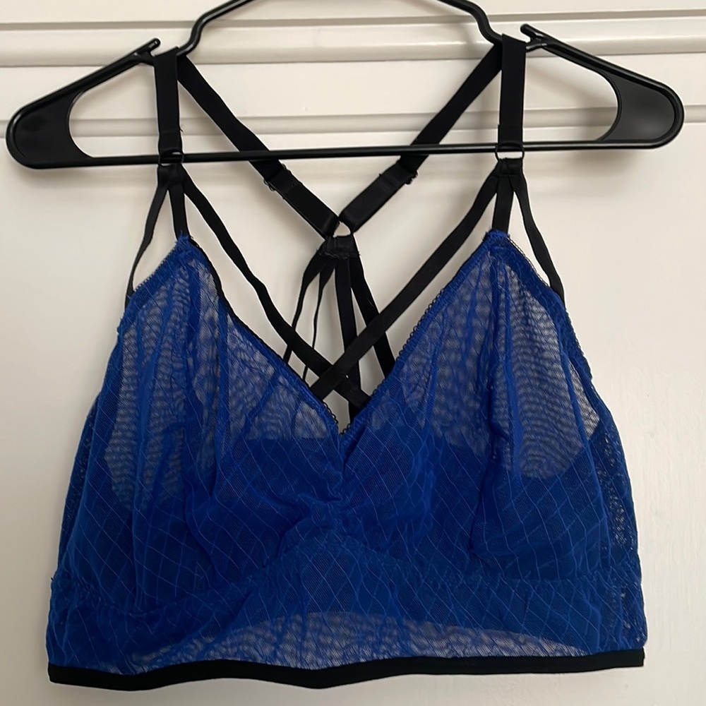 Gently worn sexy blue bralette